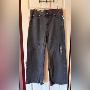 GAP High Rise Stride Wide-leg Black Jeans